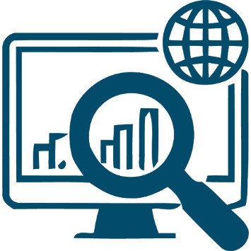 Icône symbolisant le référencement et la visibilité sur Internet